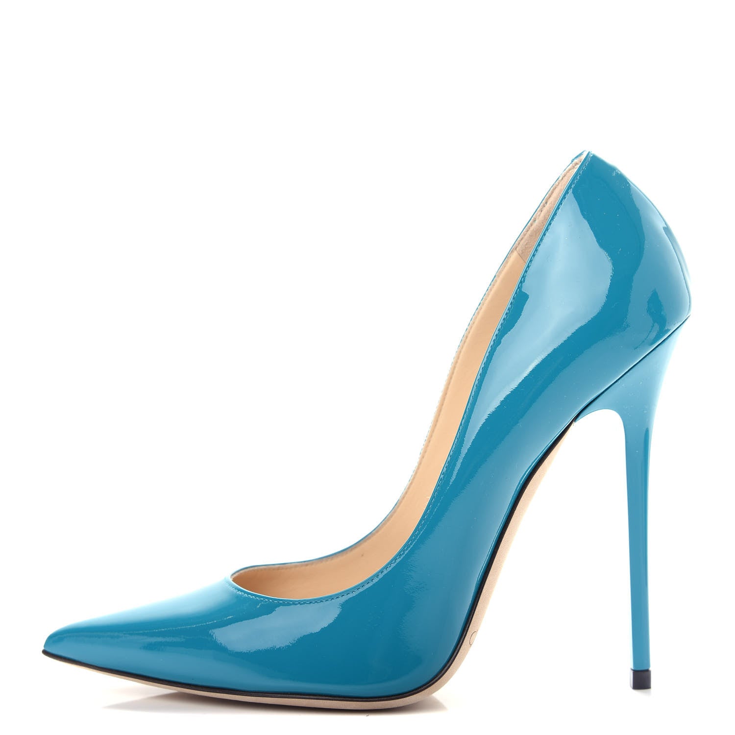 Jimmy Choo Patent Anouk 120 Pumps 37.5 Turquoise 1 of 10