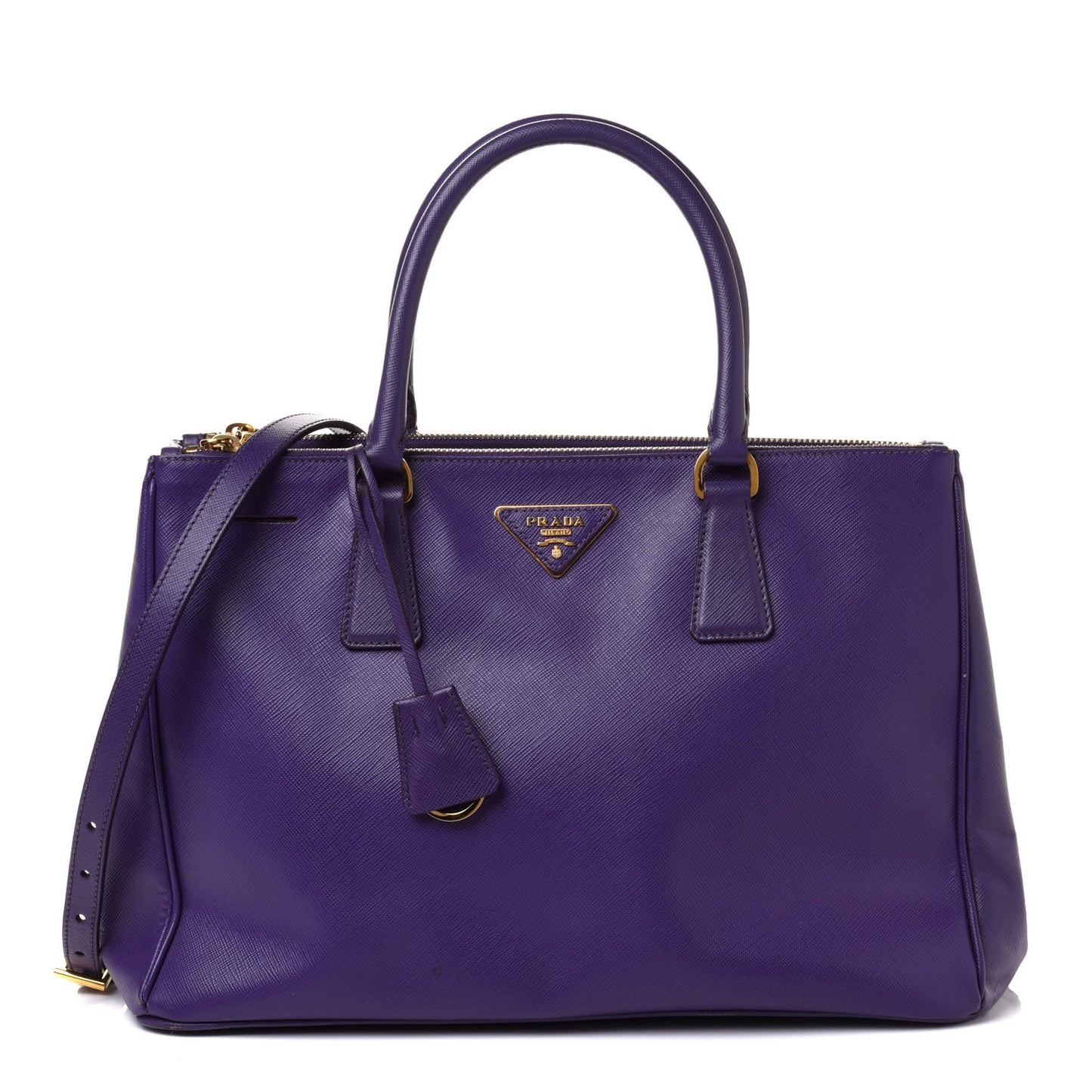 Saffiano Medium Galleria Double Zip Tote Viola
