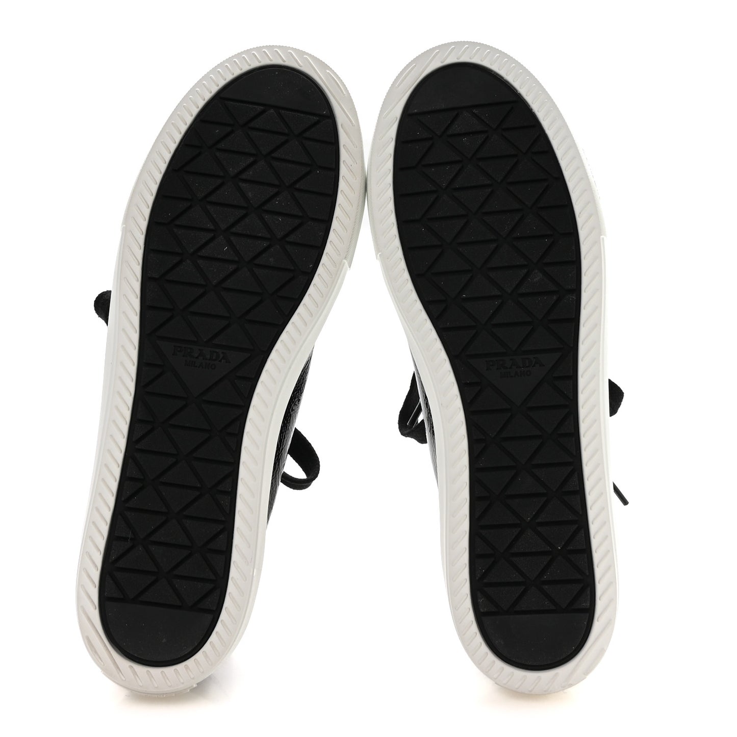 Patent Naplak Triangle Logo Womens Low Top Sneakers 39.5 Black White