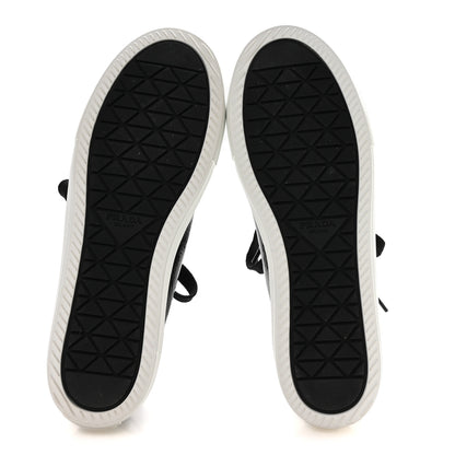 Prada Patent Naplak Triangle Logo Womens Low Top Sneakers 39.5 Black White 6 of 8