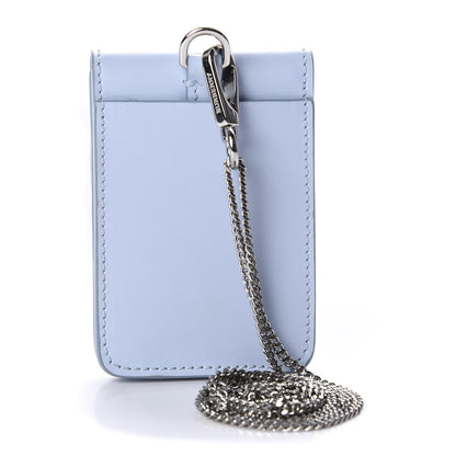 Burberry Calfskin Horseferry Print Card Case Lanyard Pale Blue 3 of 8