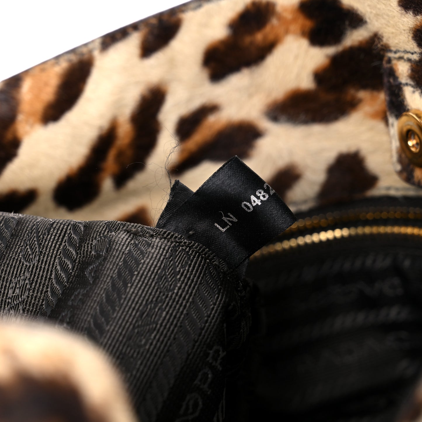 Cavallino Leopard Print Shoulder Bag Avorio