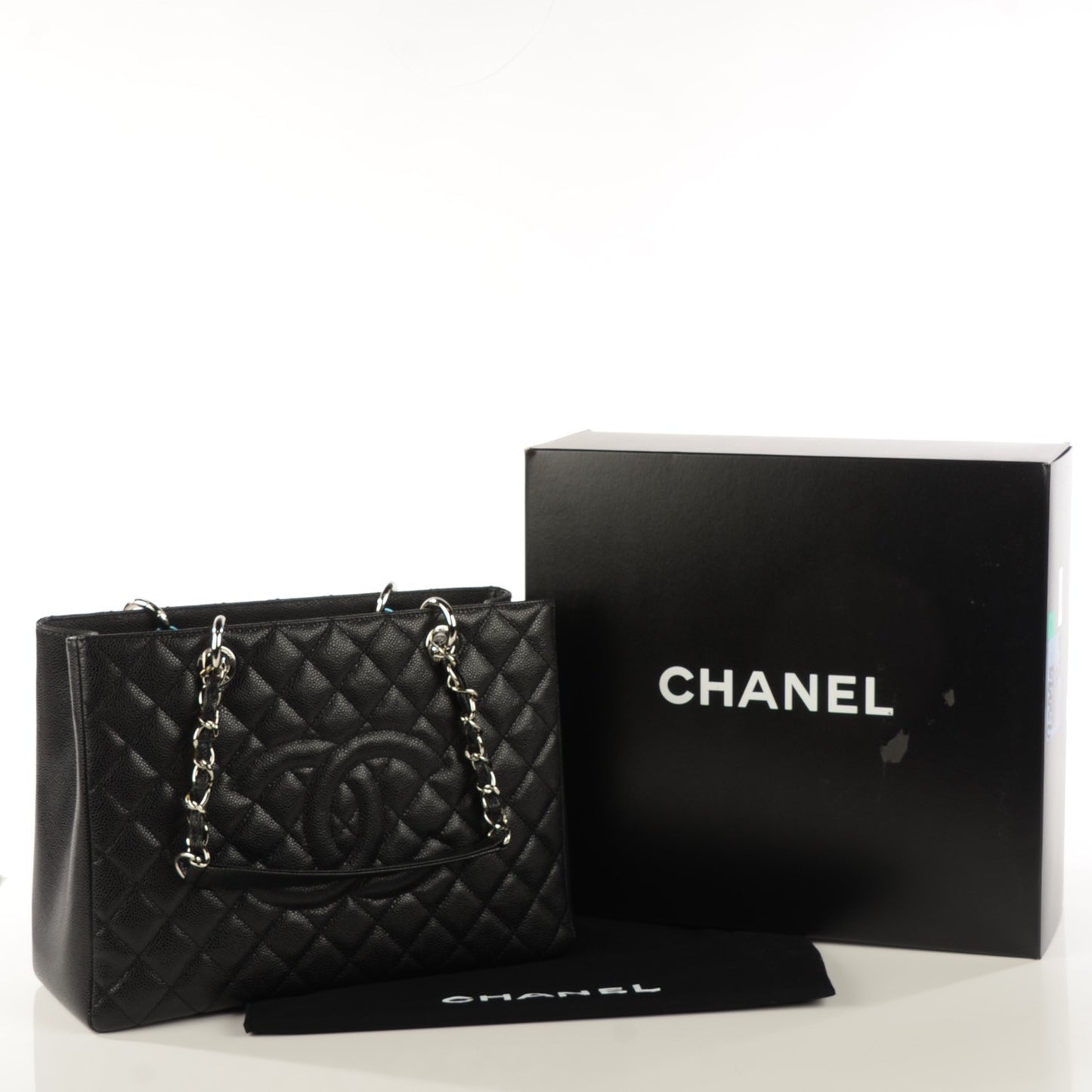 Caviar Quilted Grand Shopping Tote GST Black