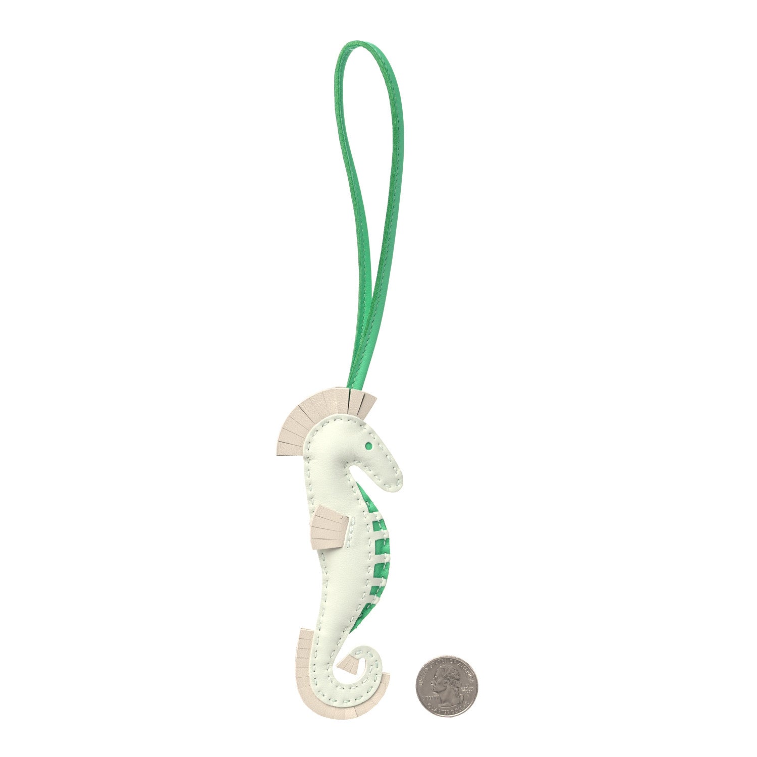 Hermes Milo Lambskin Hippo Bag Charm Vert Fizz Craie Vert Comics 2 of 5
