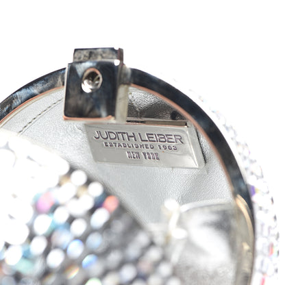 Judith Leiber Swarovski Crystal Disco Ball Minaudiere Clutch Silver 5 of 7