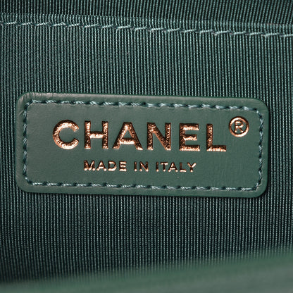 Chanel Caviar Chevron Quilted Medium Boy Flap Green 8 of 10