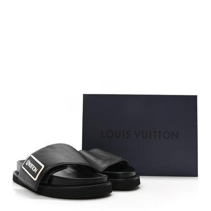 Louis Vuitton Calfskin Womens Pool Pillow Sunset Mules 37.5 Black 9 of 9