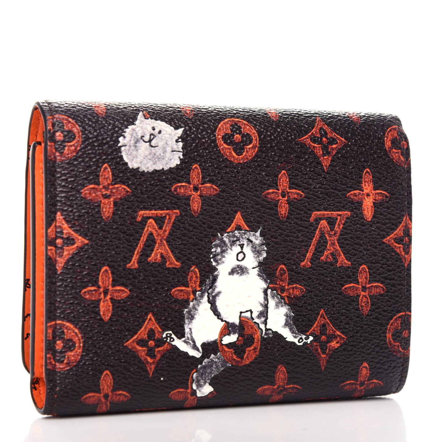 Catogram Twist Compact Wallet Marron