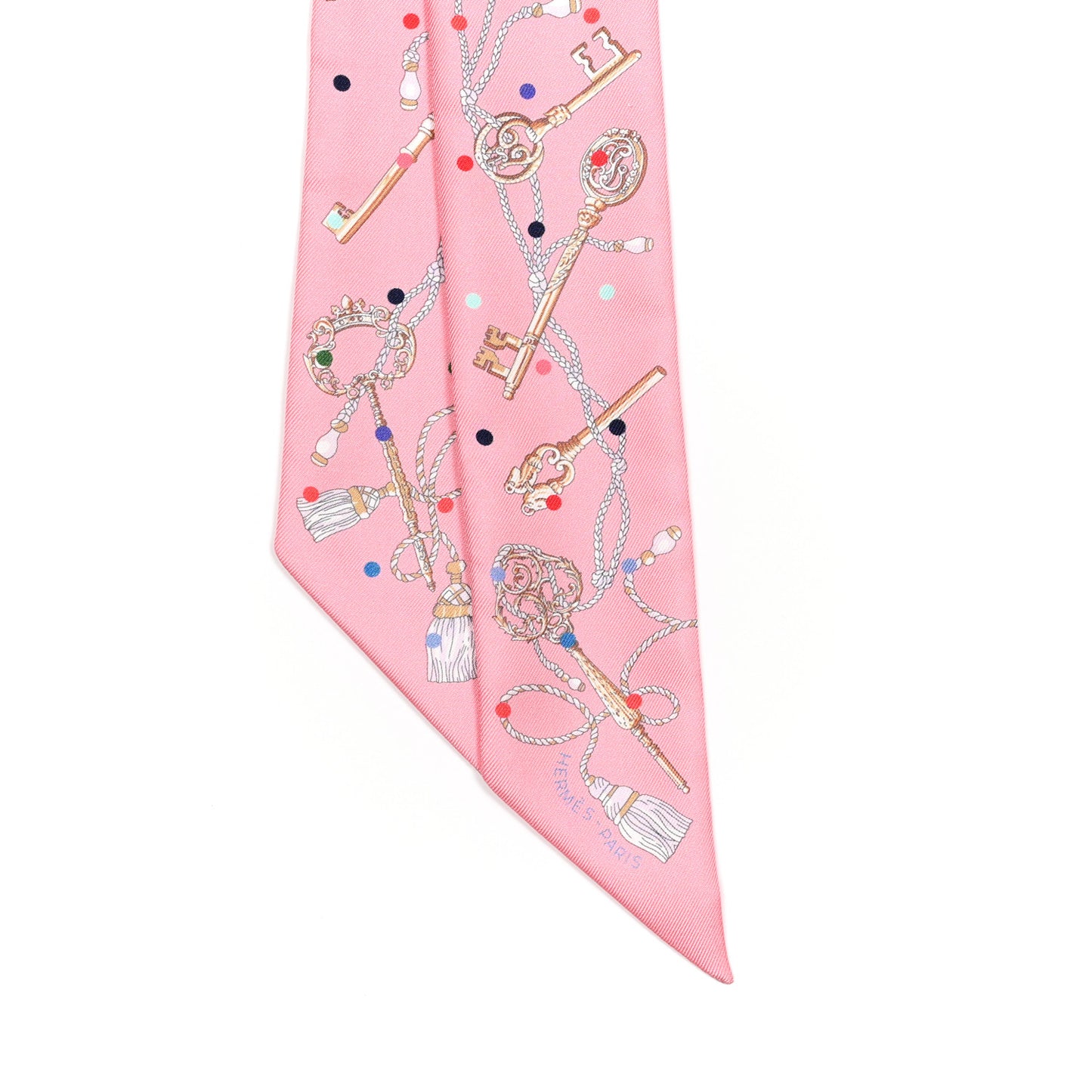 Silk Les Cles A Pois Twilly Rose Beige Multicolor