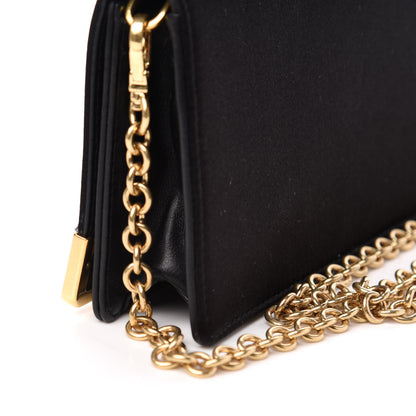 Prada Satin Cahier Chain Wallet Black 9 of 10