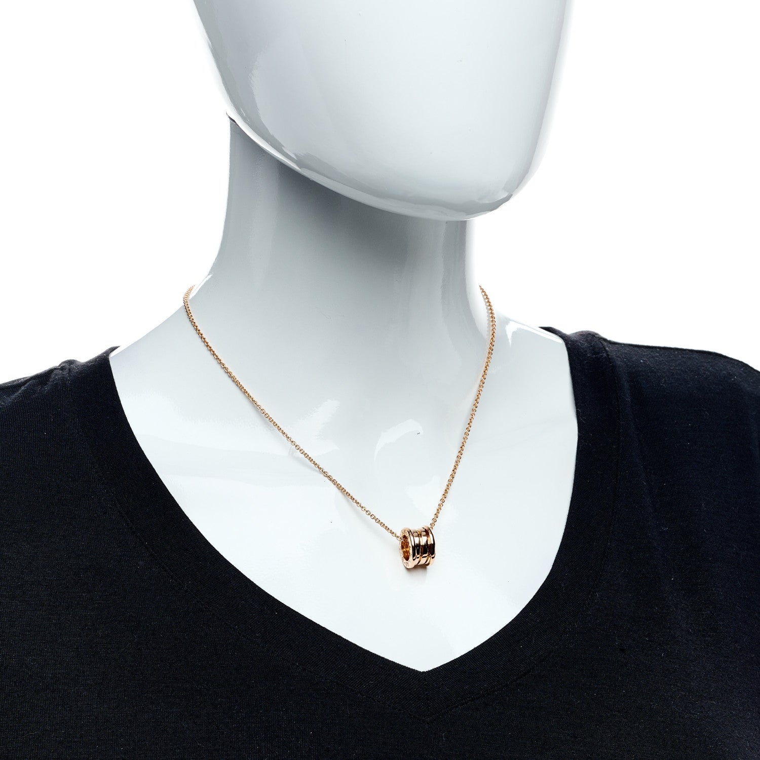 Bulgari 18K Rose Gold B.Zero1 Pendant Necklace 2 of 9