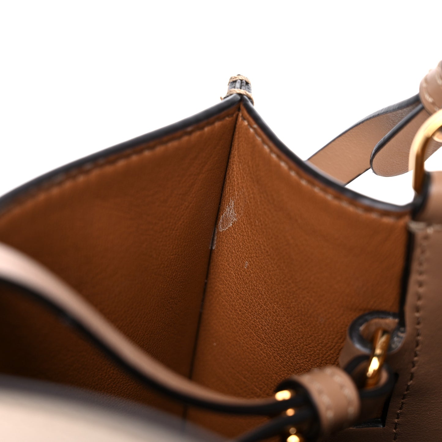 Calfskin Small Peggy Bucket Bag Cream