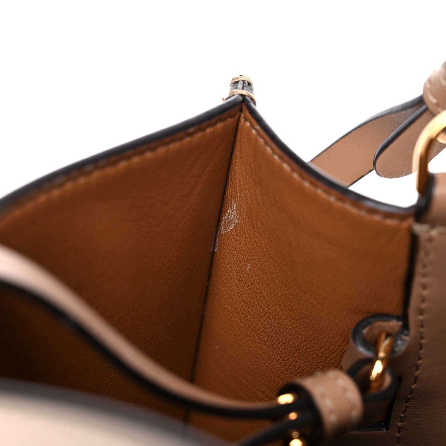 Burberry Calfskin Small Peggy Bucket Bag Cream 14 of 19