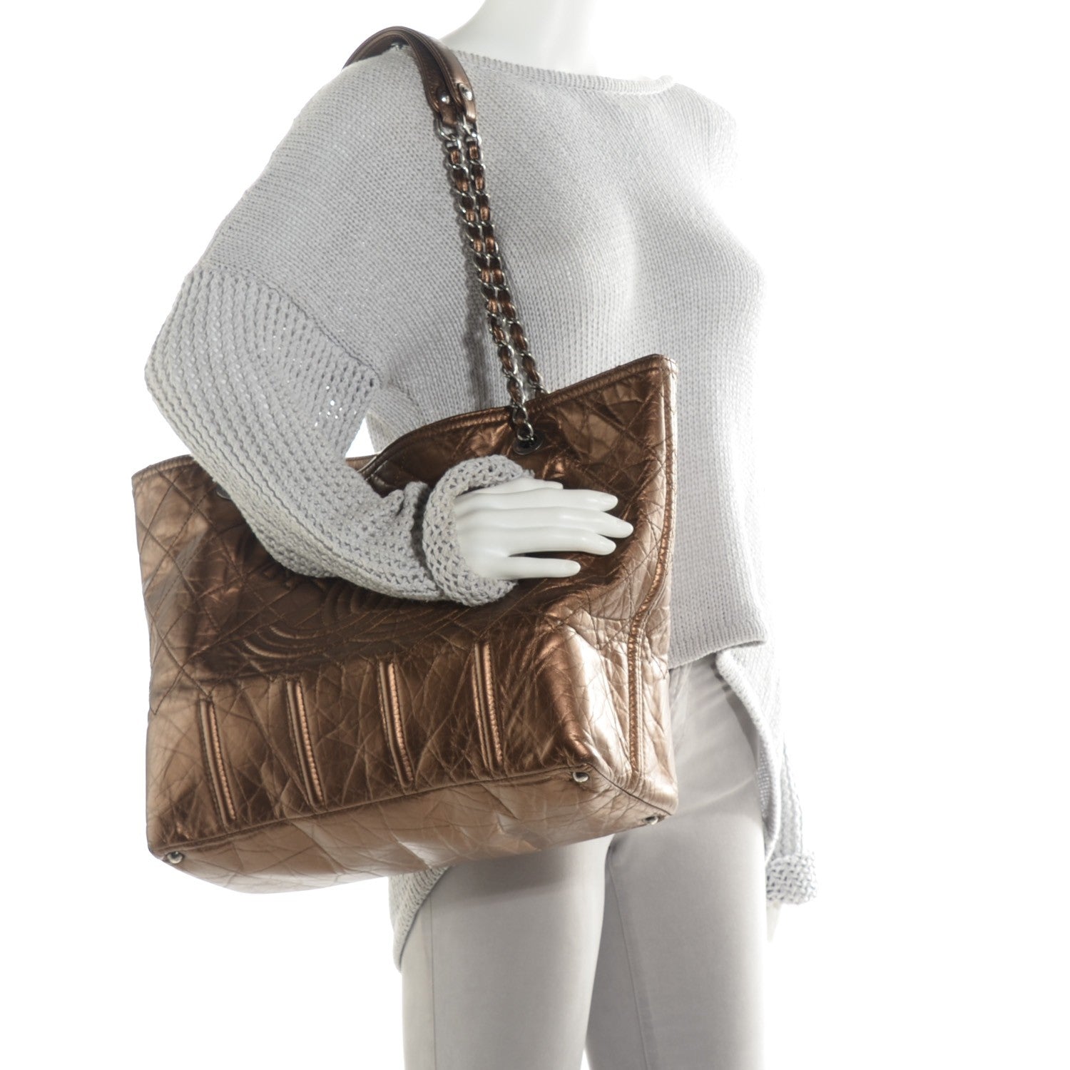 Chanel Calfskin Large Shopping In Moscow Tote Bronze 2 of 7