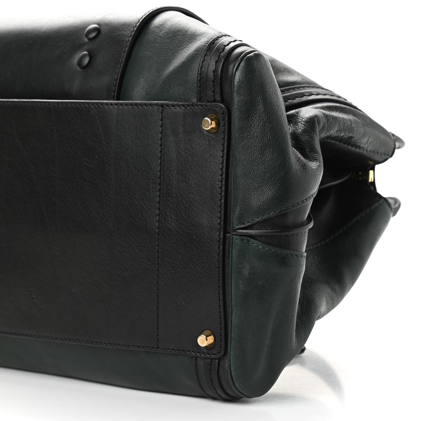 Calfskin Medium Alice Satchel Fir Green Black
