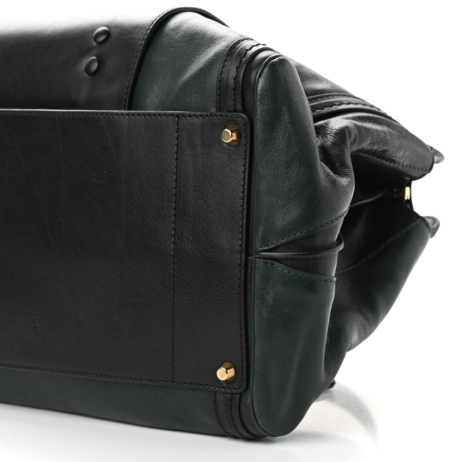 Chloe Calfskin Medium Alice Satchel Fir Green Black 9 of 12