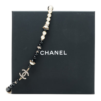 Chanel Pearl Crystal Bead Divine Higness Necklace Black 5 of 6