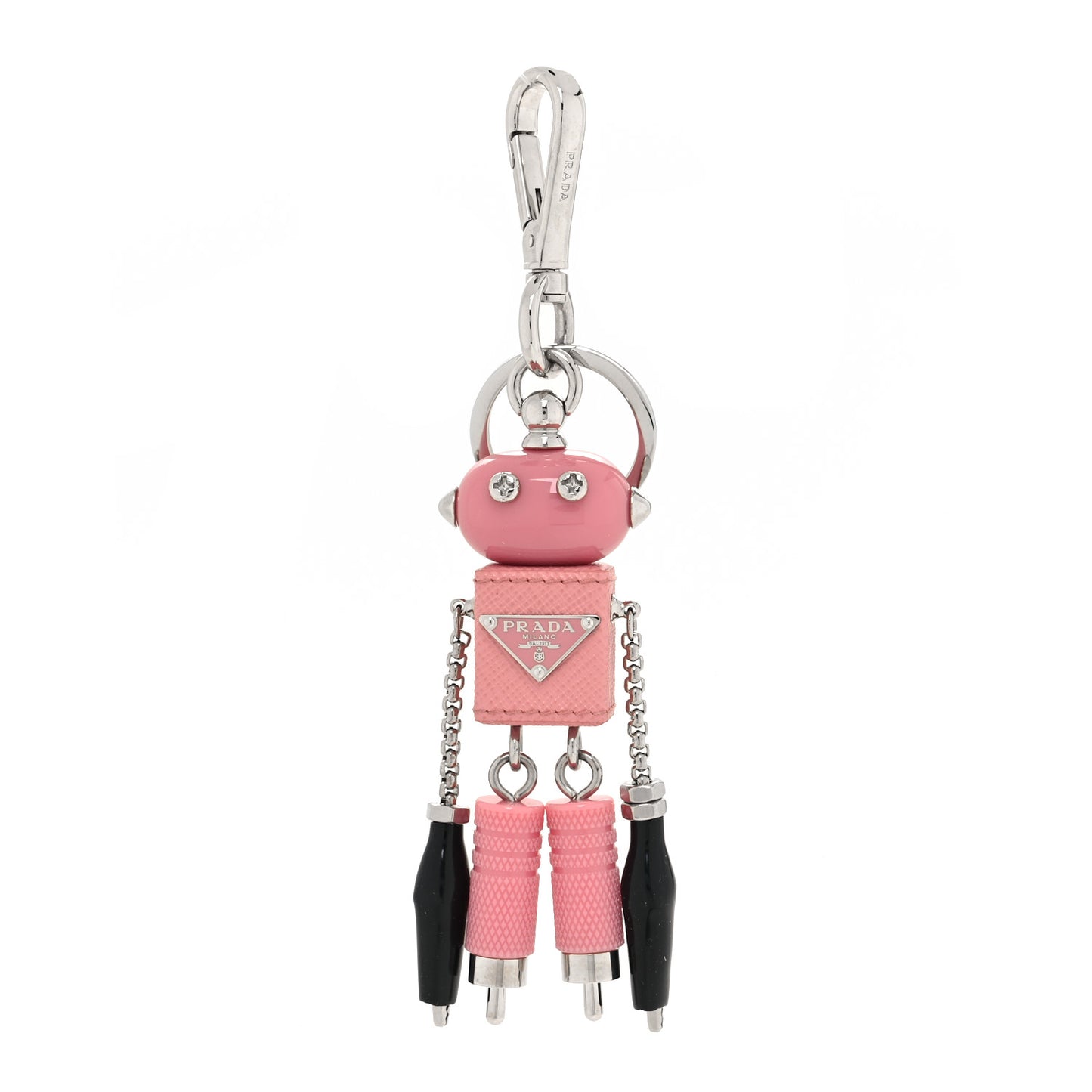 Saffiano Edward Robot Trick Keychain Pink