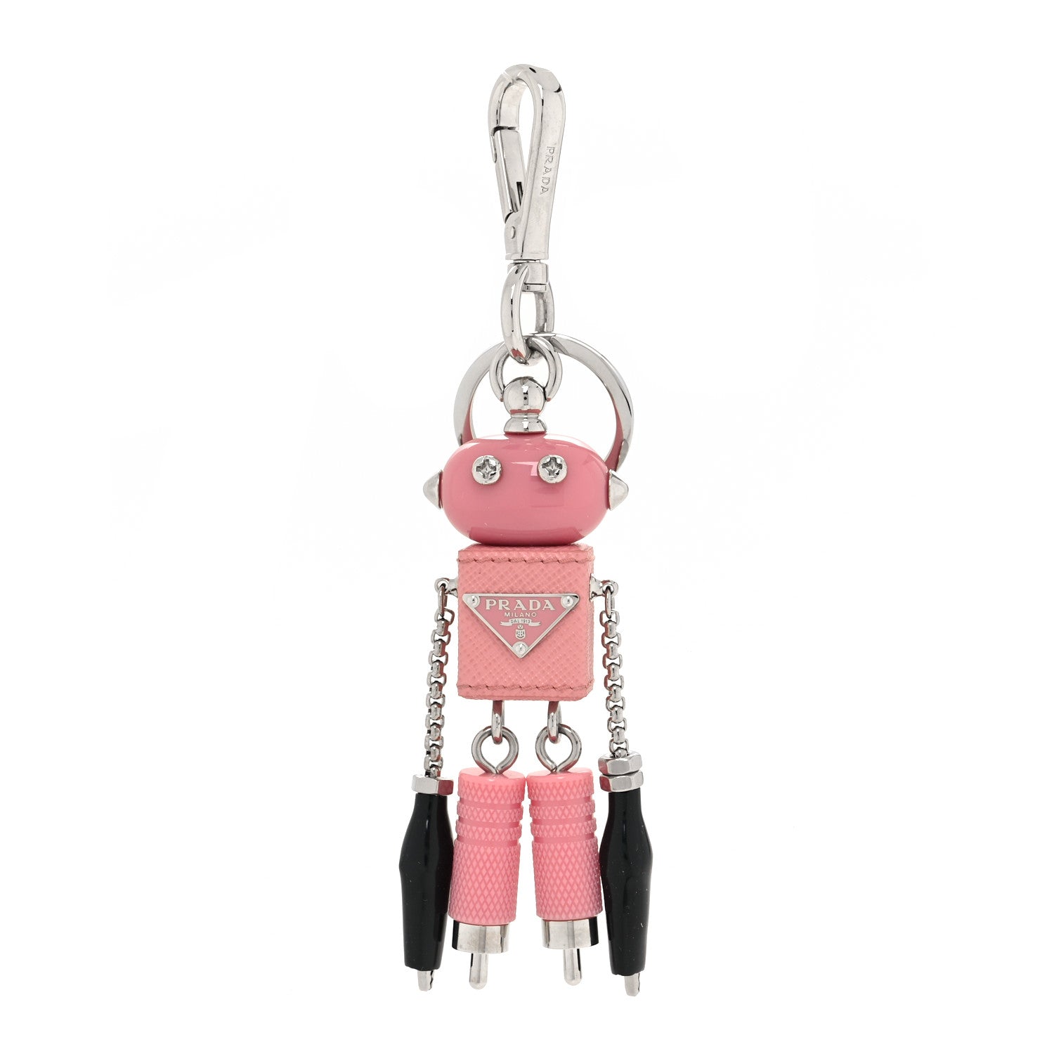 Prada Saffiano Edward Robot Trick Keychain Pink 1 of 3
