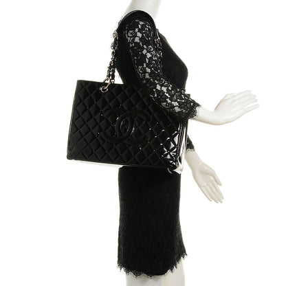 Chanel Patent Quilted Grand Shopping Tote GST Black 2 of 8
