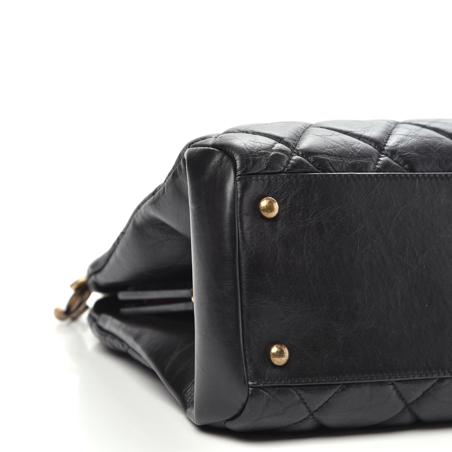 Chanel Aged Calfskin Large Just Mademoiselle Bowling Bag Black 9 of 10