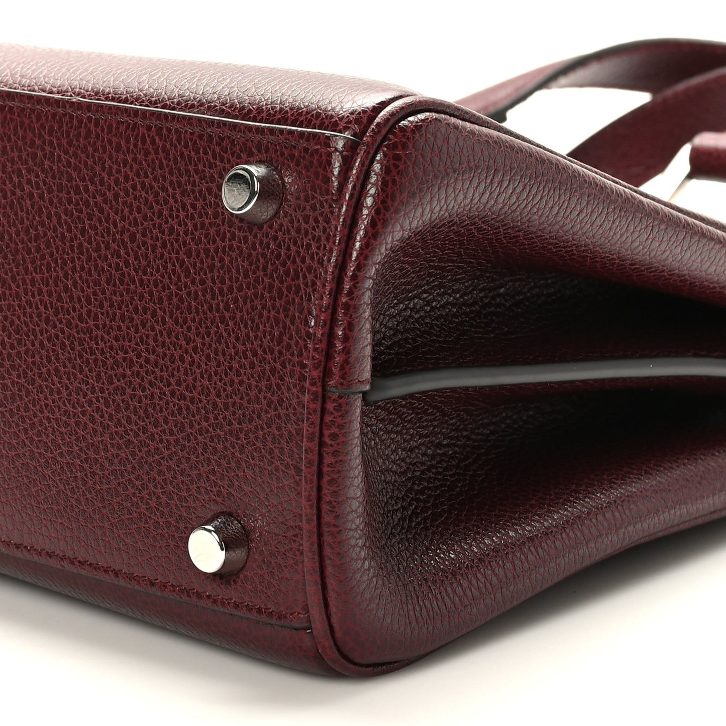 Grainy Calfskin Small Zumi Top Handle Bag Vintage Bordeaux