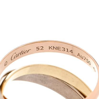 Cartier 18K Pink Yellow White Gold Small Trinity Ring 52 6 4 of 5
