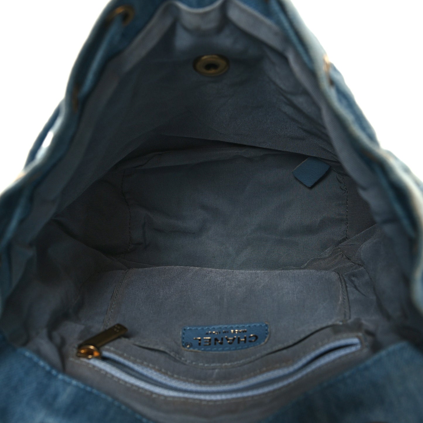 Washed Denim Quilted Small Urban Spirit Backpack Light Blue