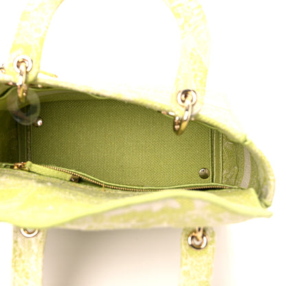 Christian Dior Canvas Toile De Jouy Reverse Embroidered Medium Lady D-Lite Green 5 of 13
