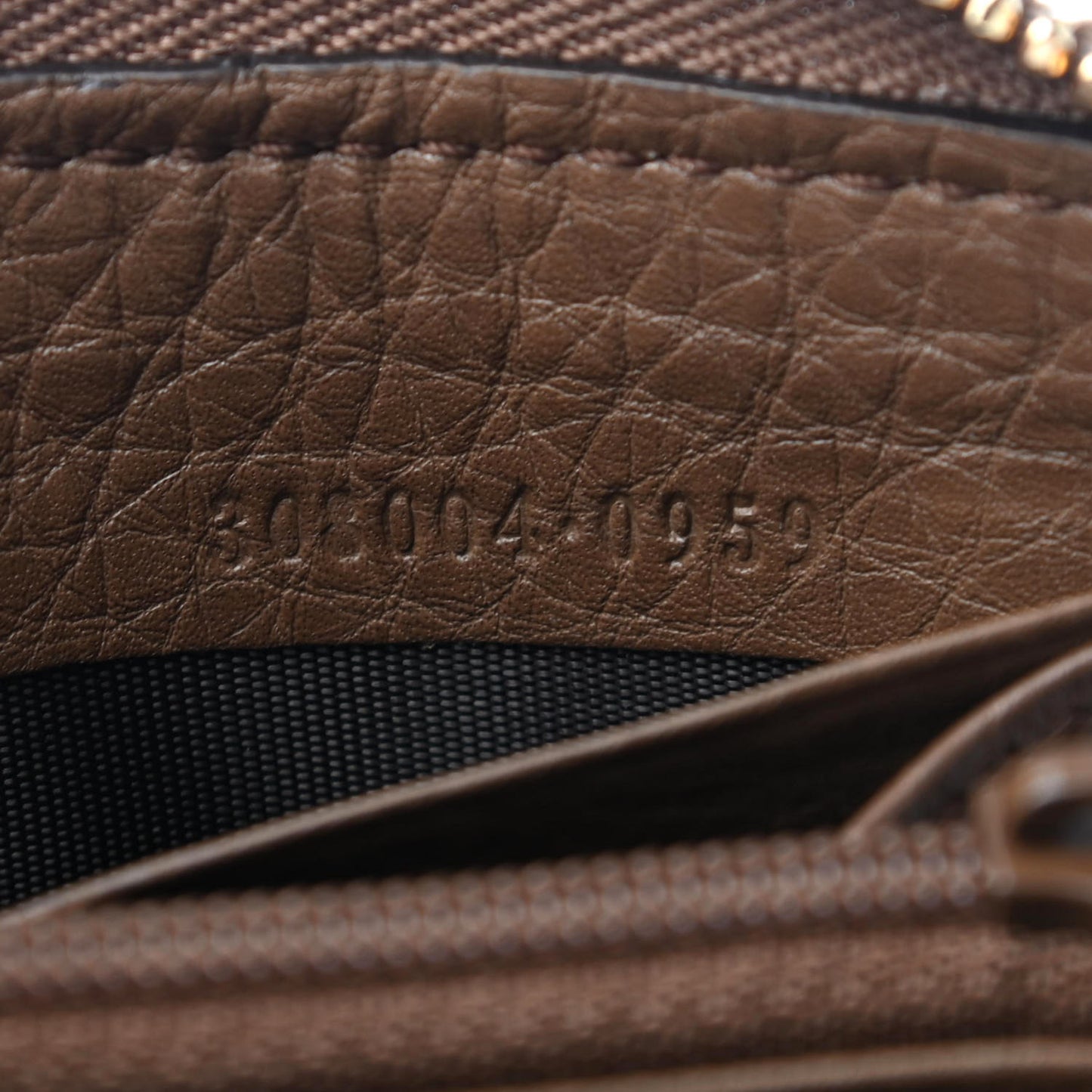 Pebbled Calfskin Soho Zip Around Wallet Brown