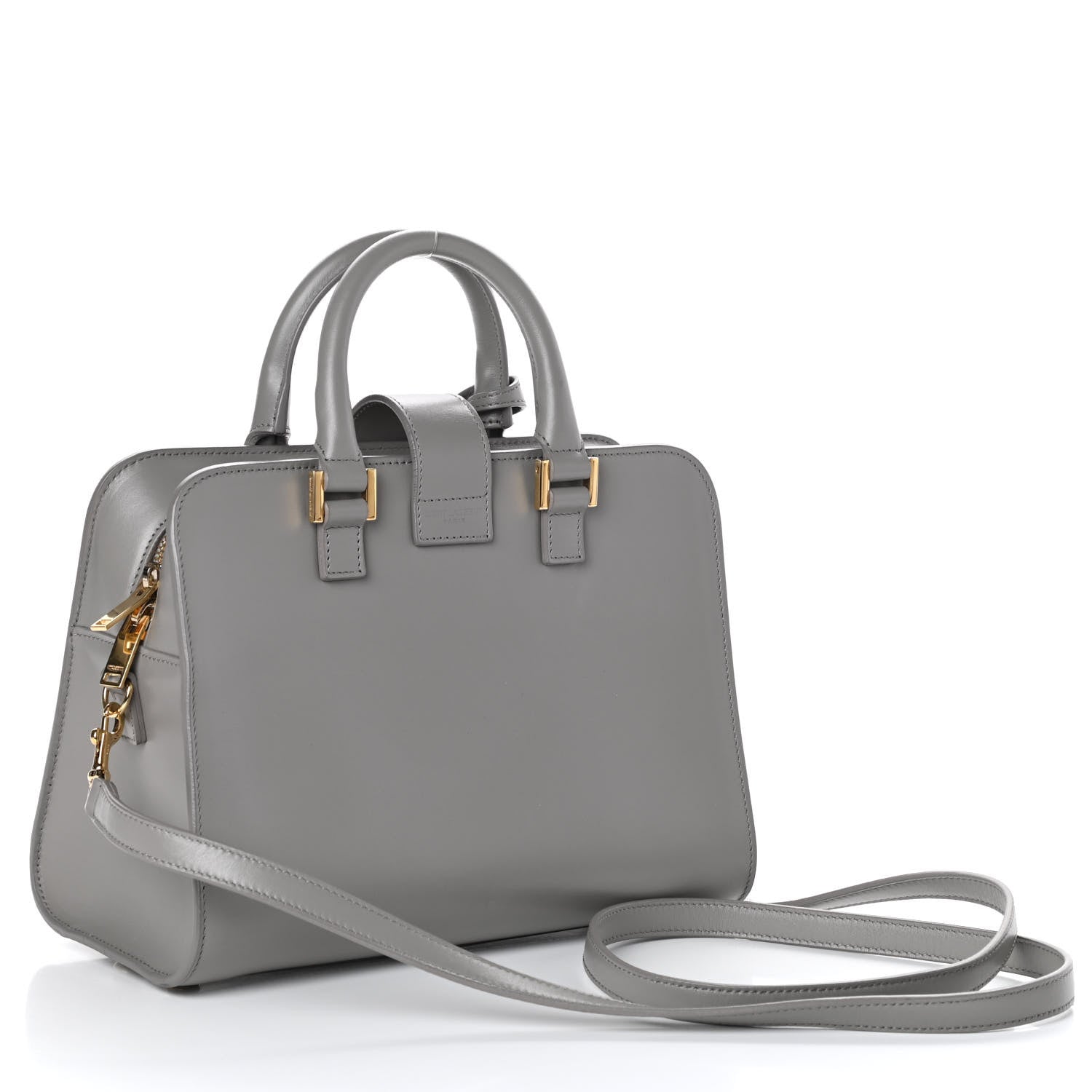 Saint Laurent Calfskin Monogram Baby Cabas Oyster Grey 3 of 9