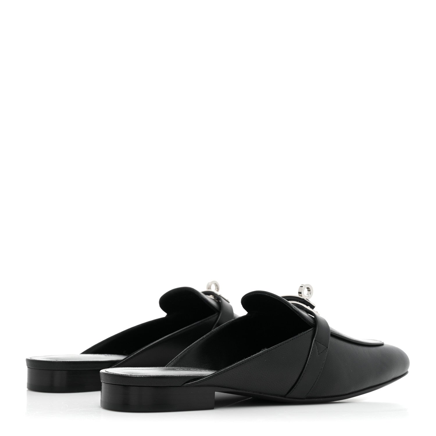 Hermes Goatskin Oz Mules 37.5 Black 4 of 10