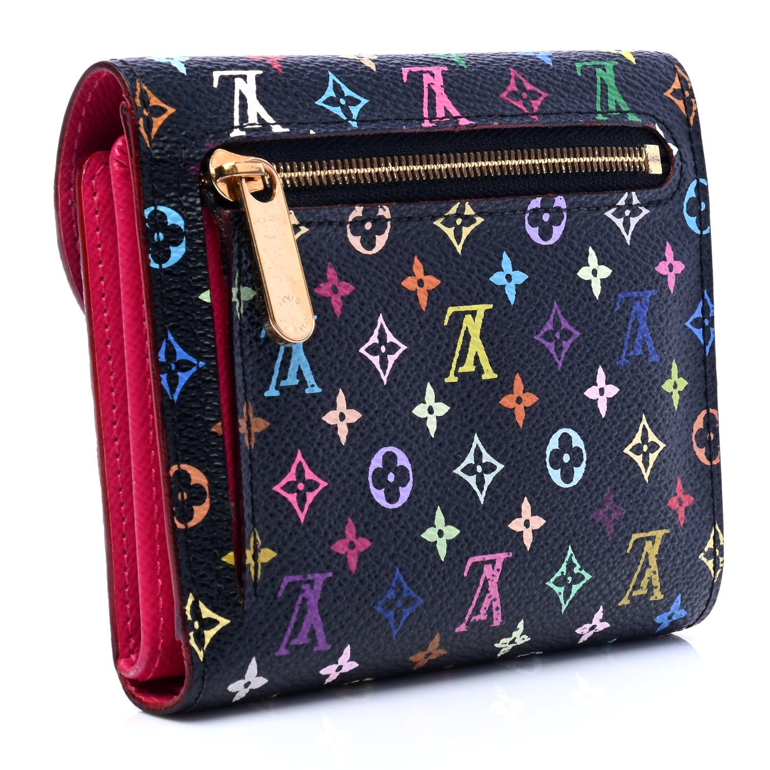 Louis Vuitton Monogram Multicolor Joey Wallet Black Grenade 2 of 5