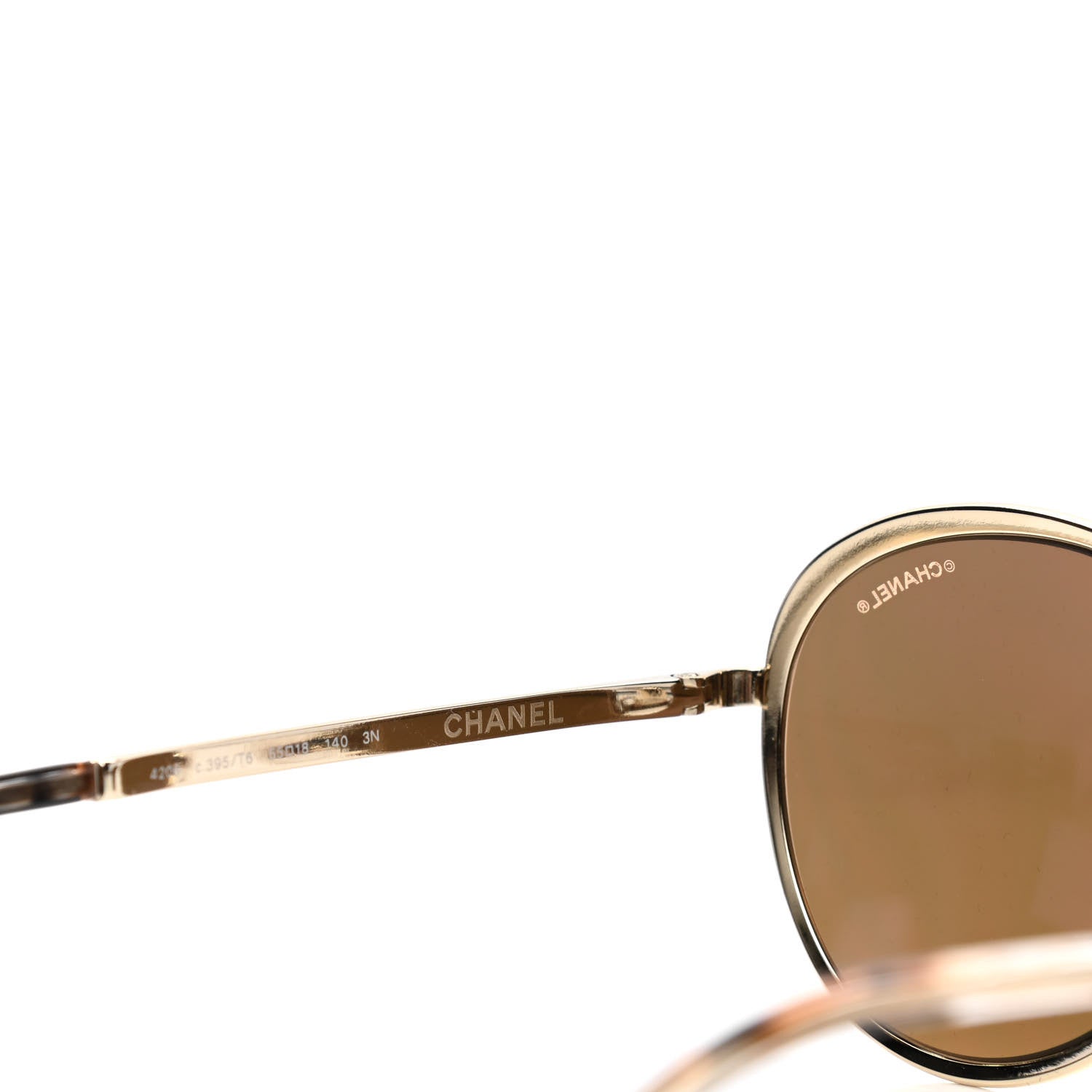 Chanel Metal Round Mirror Sunglasses 4206 Gold 5 of 5
