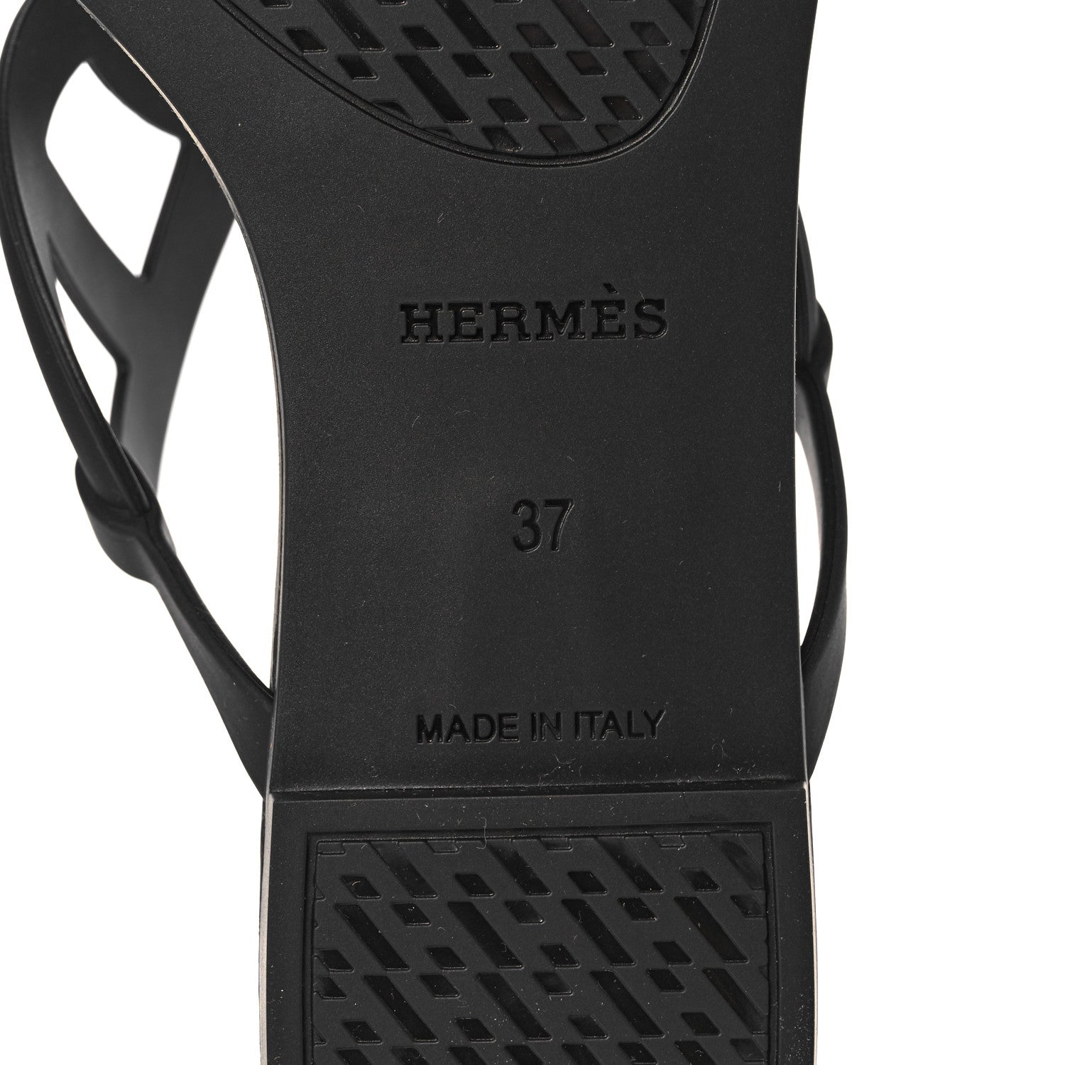 Hermes Rubber Womens Egerie Sandals 37 Black 6 of 9
