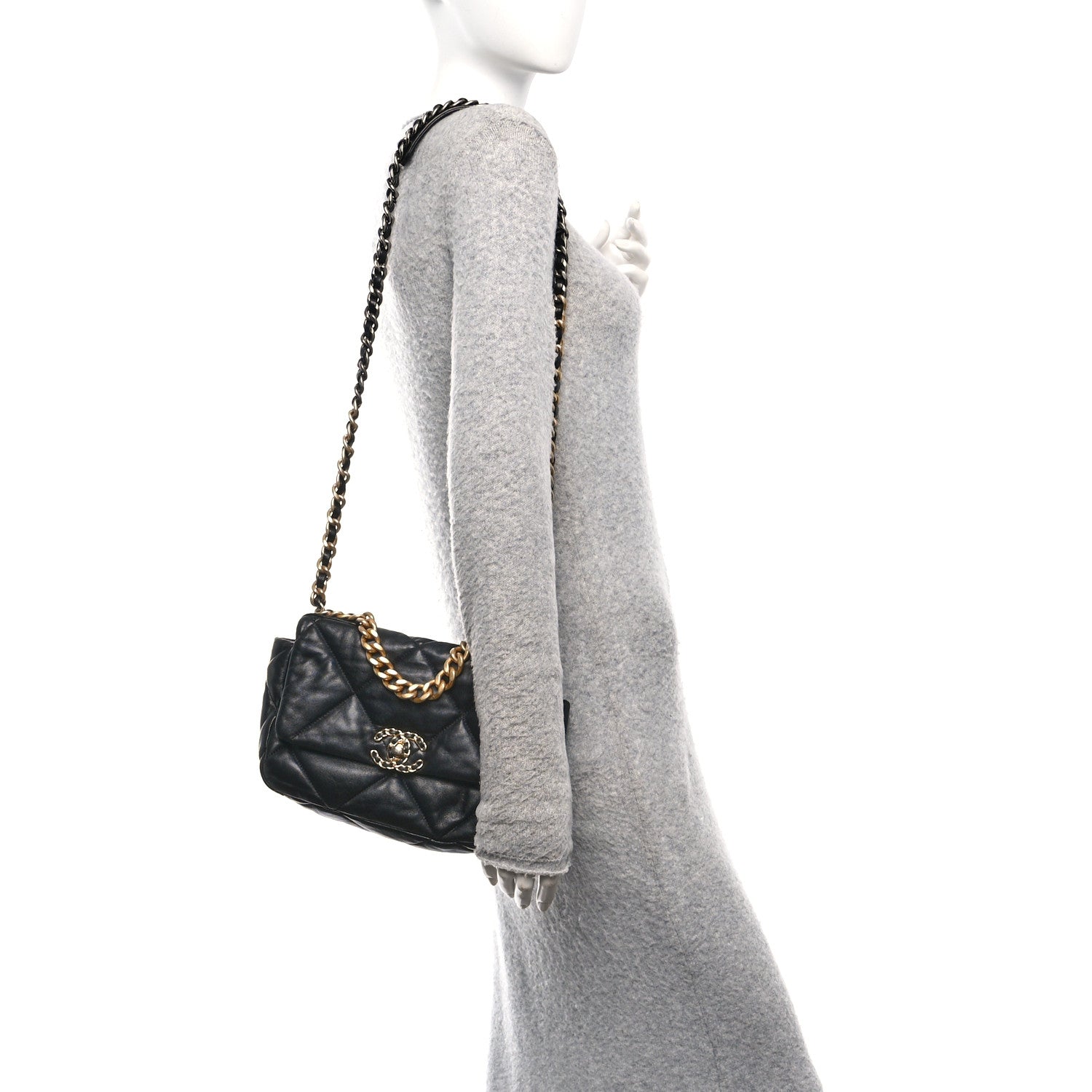 Chanel Lambskin Quilted Medium Chanel 19 Flap Black 2 of 10