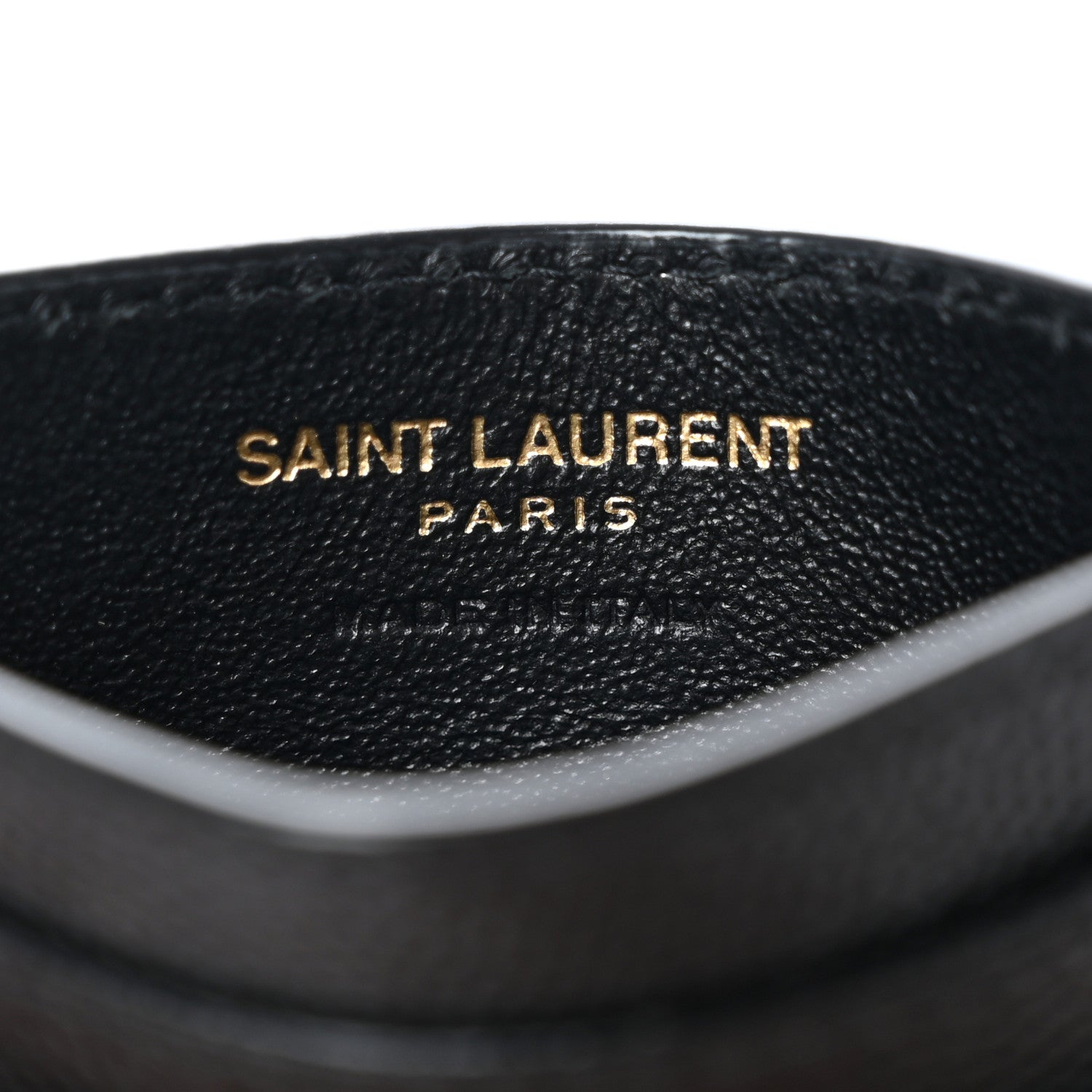 Saint Laurent Grain De Poudre Matelasse Chevron Monogram Credit Card Case Black 6 of 11
