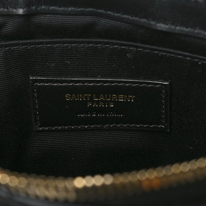 Saint Laurent Calfskin Matelasse Chevron Monogram A5 Wristlet Black 6 of 6