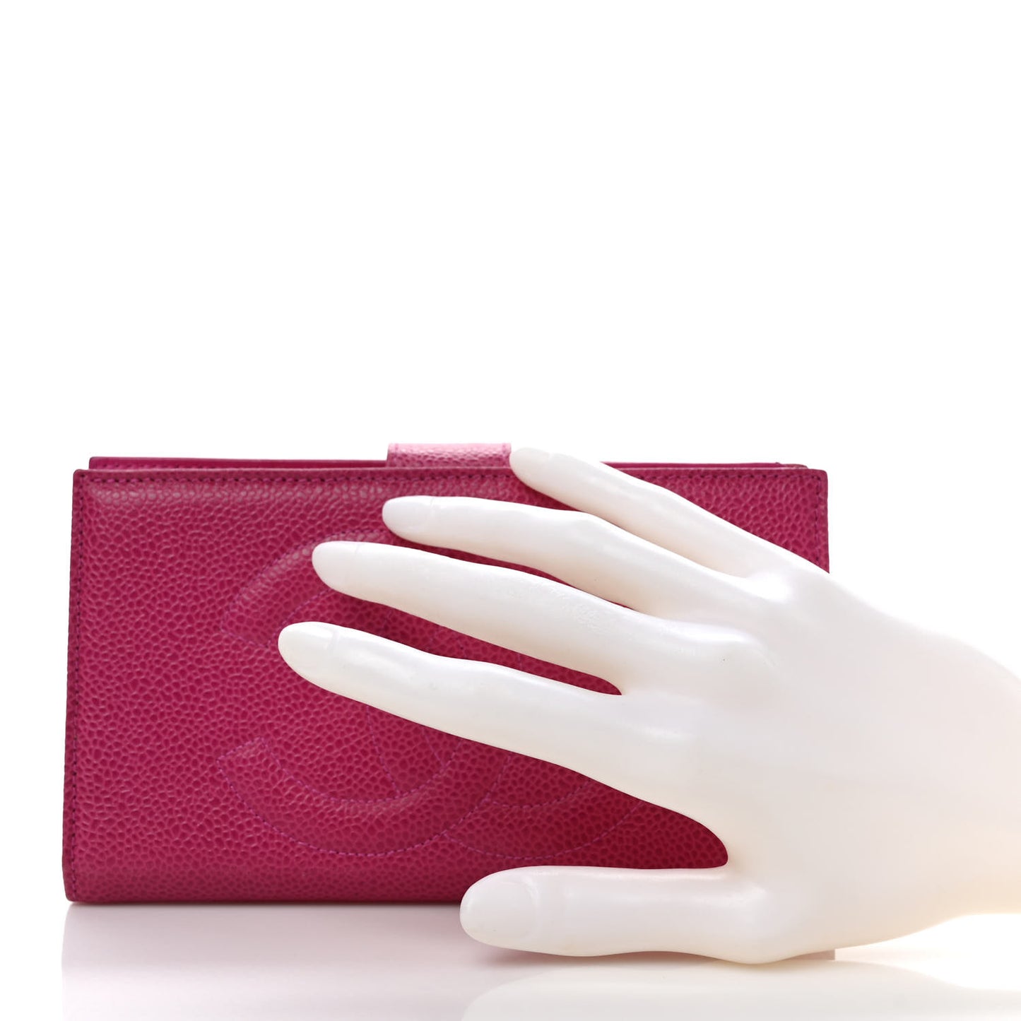 Caviar Timeless CC French Wallet Dark Pink