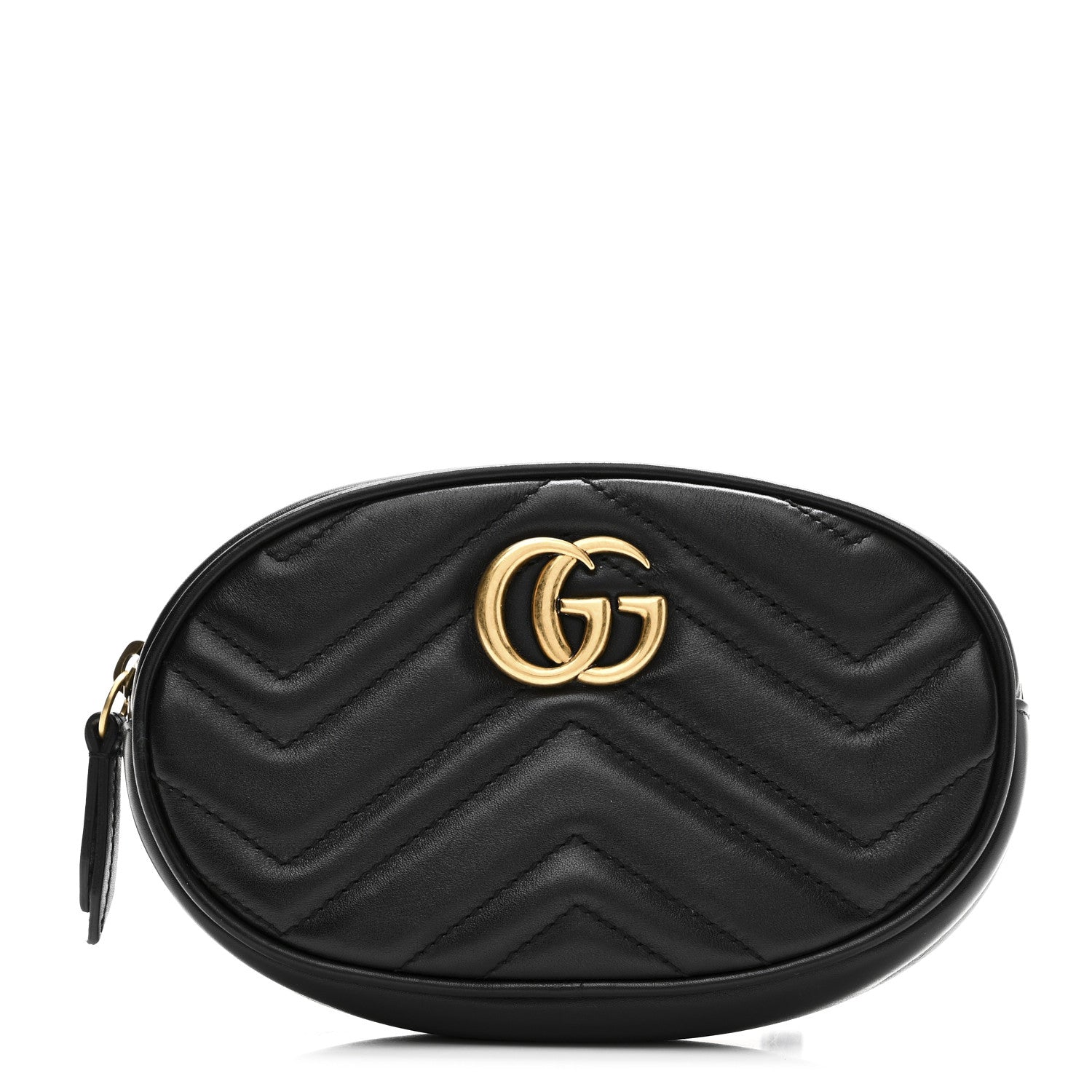 Gucci Calfskin Matelasse GG Marmont Belt Bag Black 1 of 8