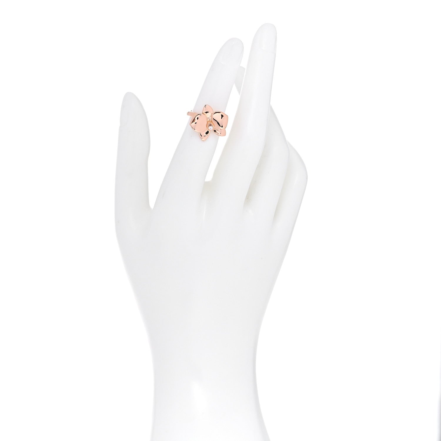 Cartier 18K Pink Gold Diamond Caresse D'Orchidees Par Cartier Ring 48 4.5 2 of 8