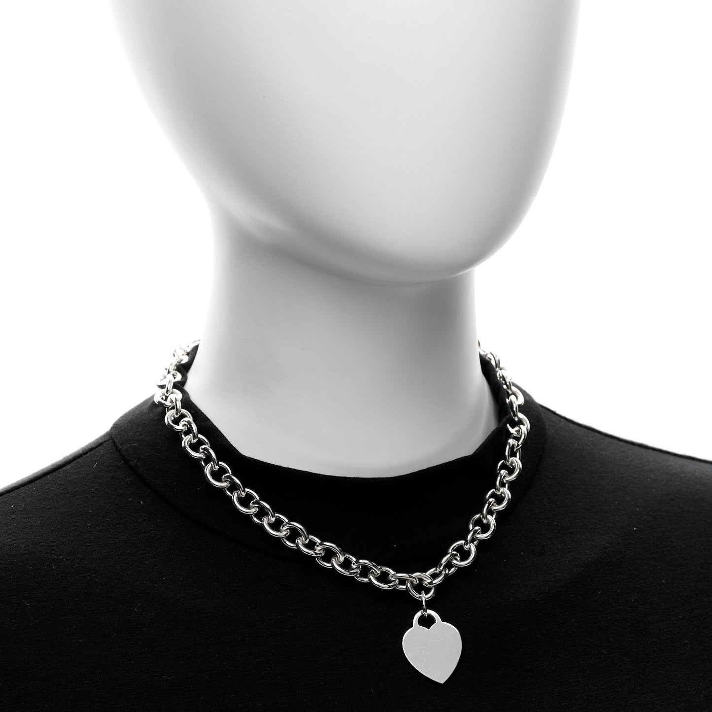 Sterling Silver Heart Tag Pendant Necklace