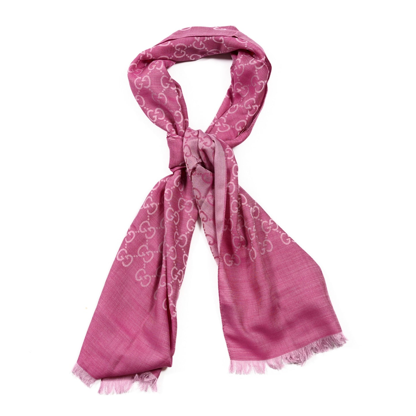 Wool Silk GG Monogram GGNat Scarf Roseate