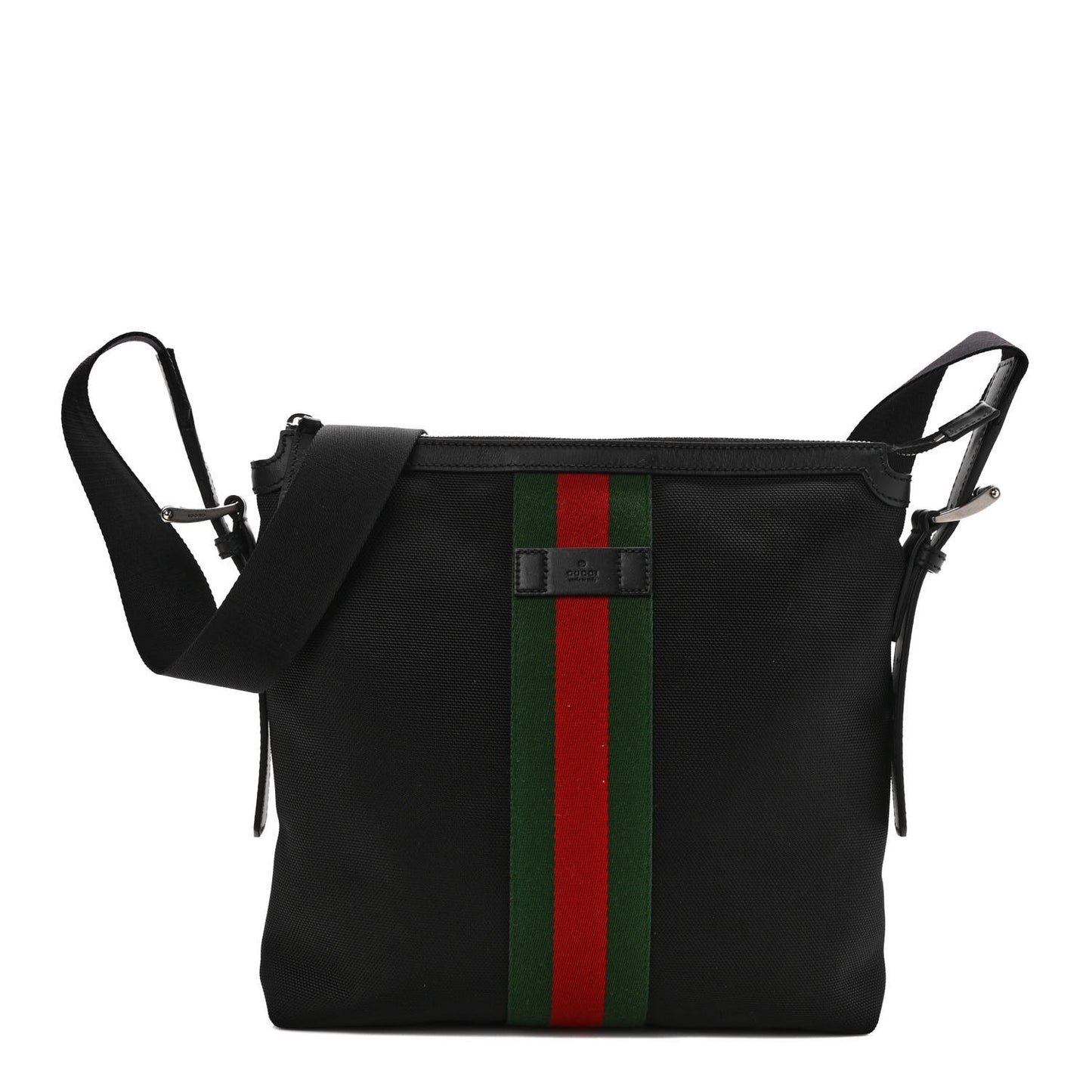 Techno Canvas Web Messenger Bag Black