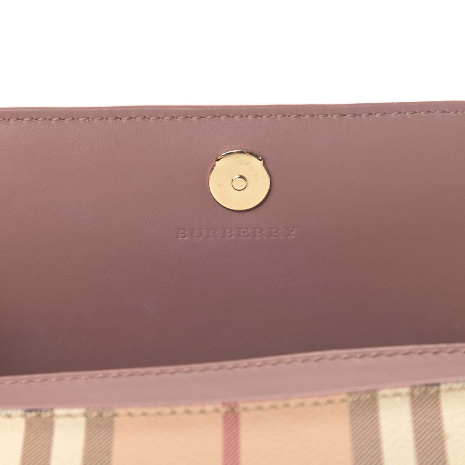 Burberry Haymarket Check Henley Wallet On Chain Dusty Pink 6 of 11