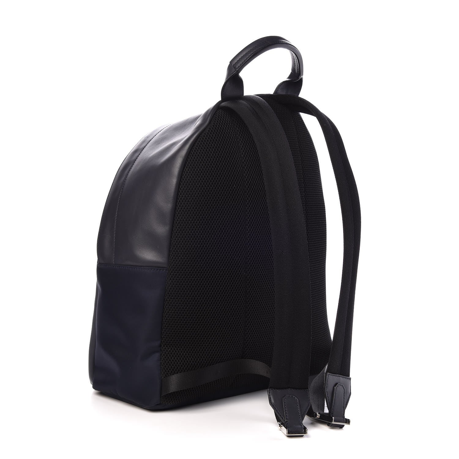 Fendi Nylon Vitello Century Dolce Monster Eyes Rounded Backpack Navy Blue 3 of 8