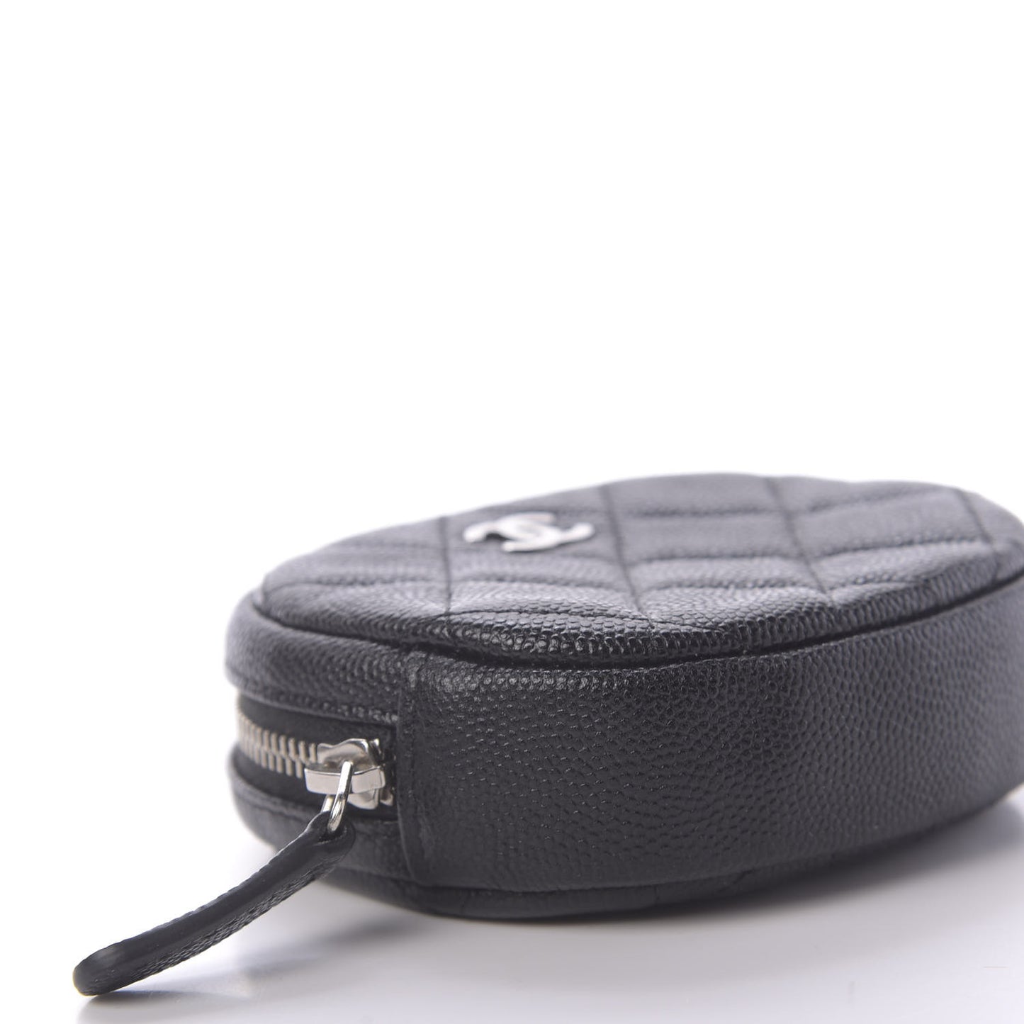 Caviar Quilted Zip Around Classic Coin Purse Black