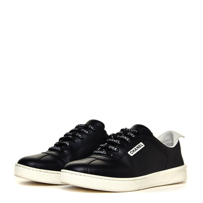 Chanel Calfskin Womens CC Sneakers 36 Black 5 of 12