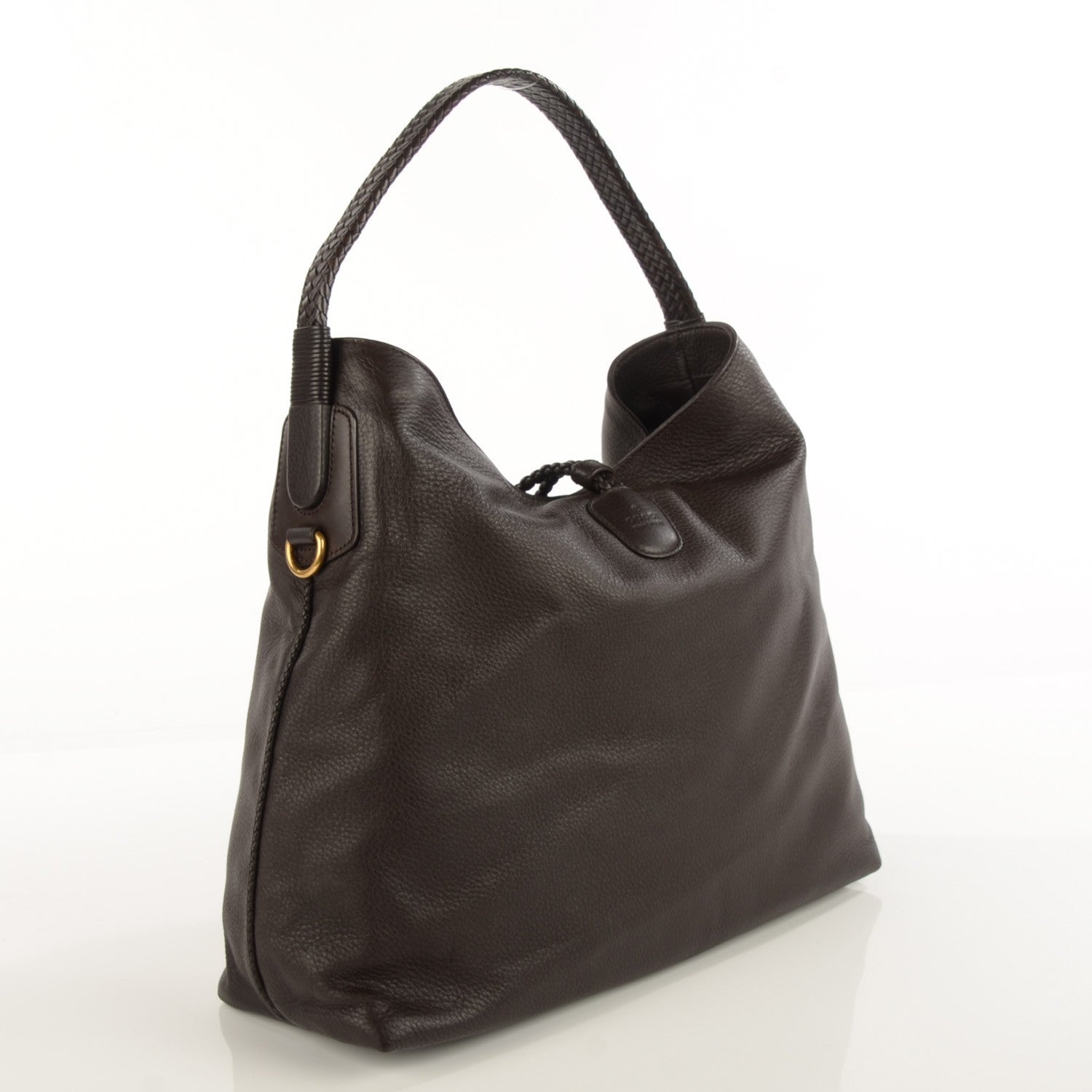 Gucci Deerskin Large Hip Bamboo Hobo Dark Cocoa 3 of 8