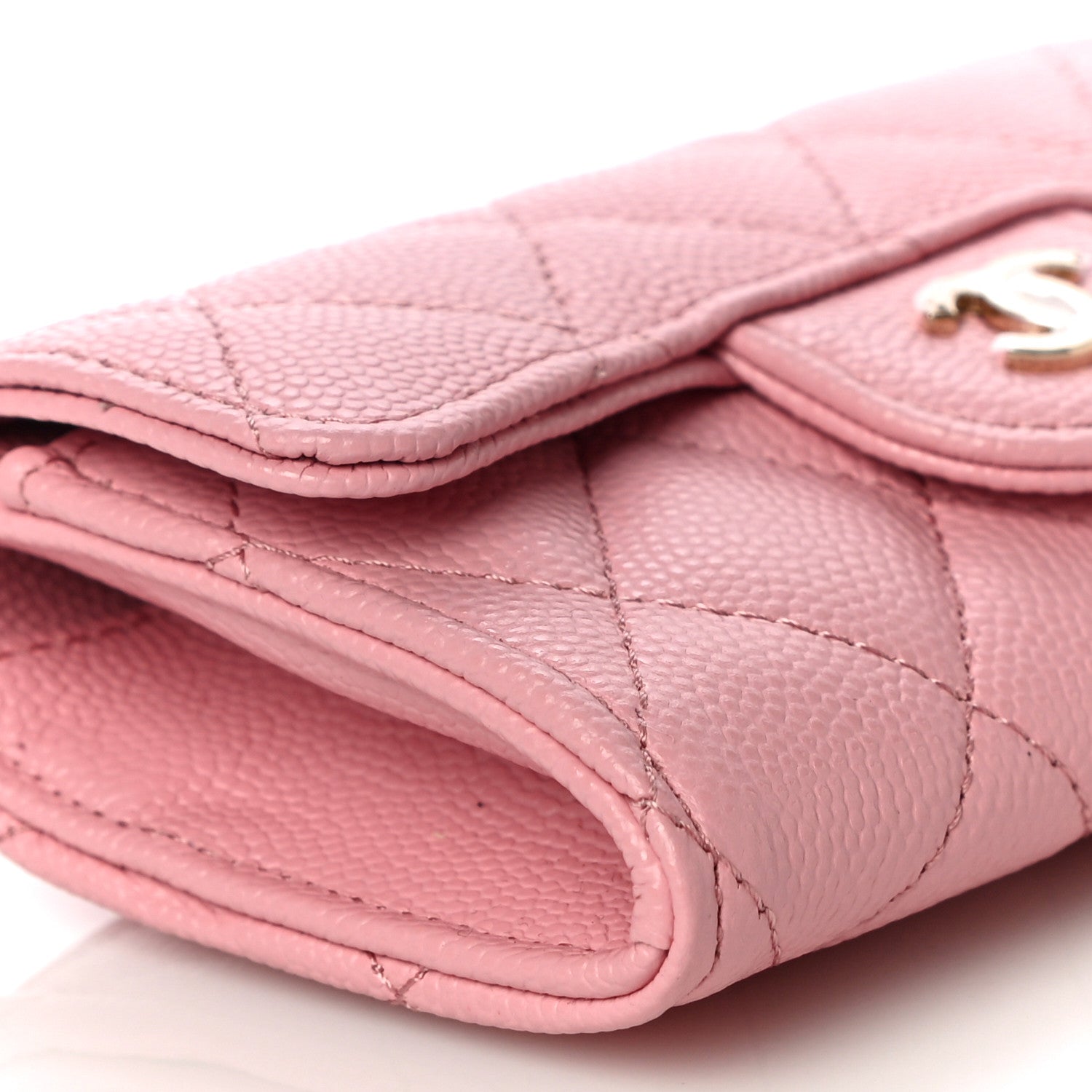 Chanel Caviar Quilted Flap Card Holder Wallet Light Pink 10 of 12